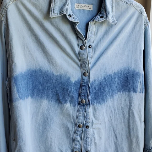 We The Free Tuscan Tie Dye Denim Tunic - Picture 9 of 12
